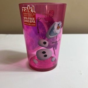 Zak! Brand Frozen Pink Plastic Tumbler Cup Olaf Ana Elsa
